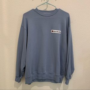 Acne studio Logo patch sweatshirt mineral blue